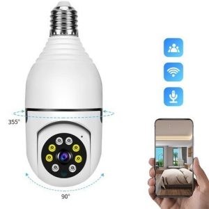 دوربین لامپی چرخش 360 درجه قابل کنترل با نرم افزار v380 اصل